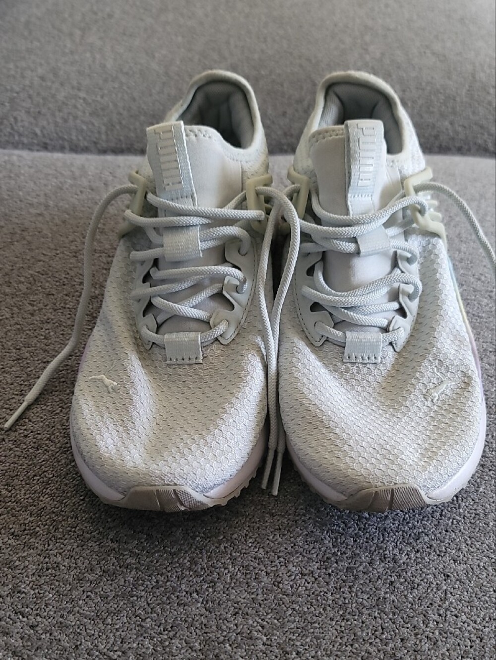 Puma Women's Light Blue Sneakers with Pastel Rainbow Accents - Picture 3 of 15